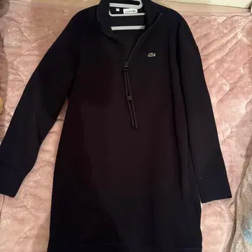 Lacoste 블랙 긴팔 집업 드레스
