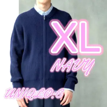 25AW 새상품 유니클로 C 크루넥 풀 집업 가디건 네이비 XL