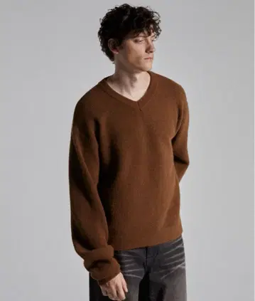 [ parts lab. ] 베이직 니트 풀오버 브라운/M