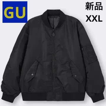 [ 새상품 ] GU 히트 패디드 MA-1 블루종 블랙 L 사이즈