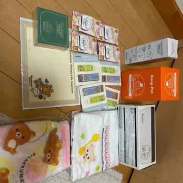 리락쿠마 문구 타월 수프 포트 세트