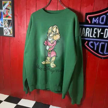 90s~00s 디즈니 그랑피 캐릭터 맨투맨 그린 L 상당