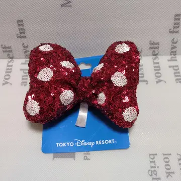 미니 리본 머리끈 대 도트 디즈니 리조트 스쿨백 세트 새상품