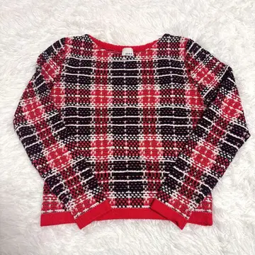 새상품급 JENNE 완판템 트위드풍 니트탑 레드