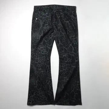 Tornado Mart Black Leopard Flared Denim