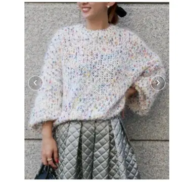 컬러풀 페더 얀 니트 풀오버 아이보리 bebeod 베베드