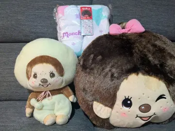 [ 몽치치 럭셔리 3세트 ] BIG 페이스 쿠션, 봉제 인형, 담요