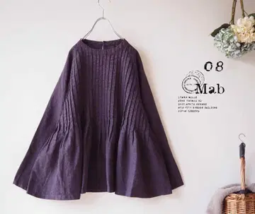 새상품 할인 08맵 *퍼플* 9수 린넨 플리츠 래글런 블라우스 1076
