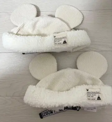 디즈니 미키 캡 모자 귀 포함 보아 화이트 2개