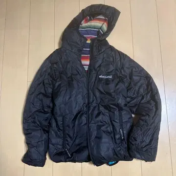 WILDTHINGS 다운 자켓 블랙 스트라이프 안감