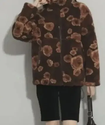 Ray BEAMS 플라워 자카드 보아 블루종