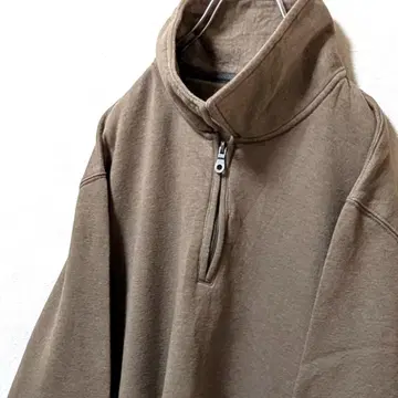 크라프트&바로 하프 지퍼 맨투맨 트레이닝복 베이지 브라운 L 구제 의류