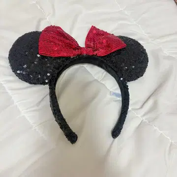 미니 머리띠 블랙 레드