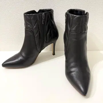 DIANA 퀼팅 숏부츠 블랙 스틸레토 24cm