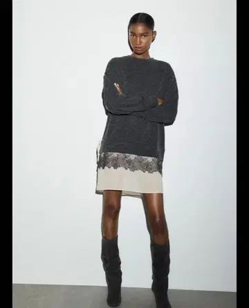 ZARA 완판템 소프트 대비 원피스