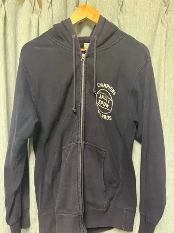 JAZZ SPORT 지퍼 후드티 네이비