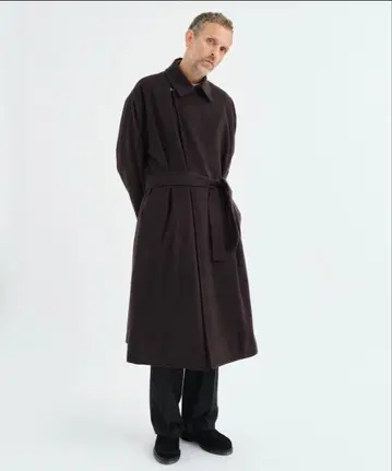 ATON SUPER 160S LIGHT MOSSA LODEN COAT