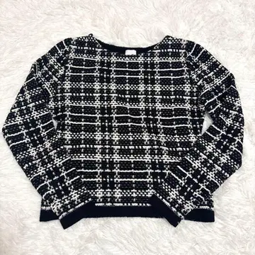 새상품급 JENNE 완판템 트위드풍 니트탑 블랙