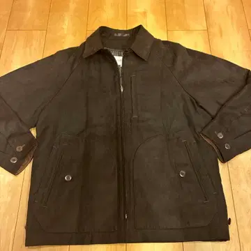 브라운 스웨이드풍 집업 자켓