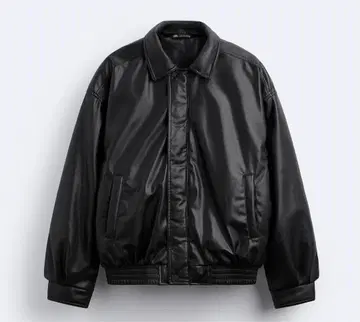 ZARA 레더 봄버 자켓 가죽 자켓 블랙