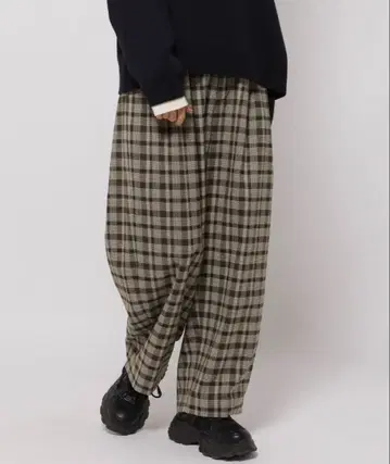 니코앤드 트윌 체크 턱 팬츠 L 브라운 계열