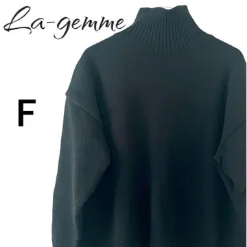 La-gemme 라지엠 [ F ] 블랙 심플 하이넥 니트