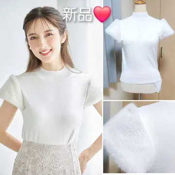 택 포함 새상품 토코 클로젯 퍼 슬리브 절개 니트 풀오버