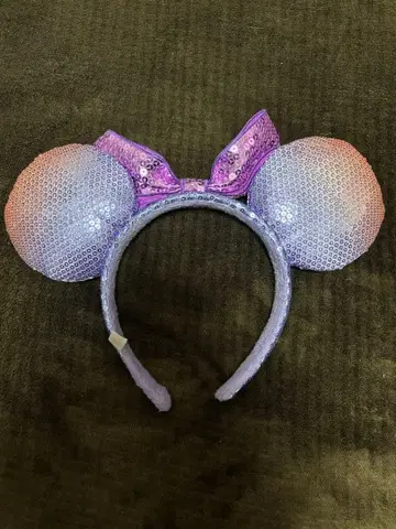 미키 귀 머리띠 보라색 핑크