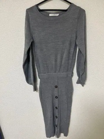 MOUSSY 그레이 니트 원피스 긴팔