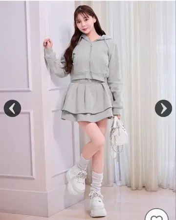 미셸 마카롱 프릴 스커트 셋업