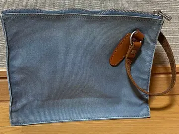 신잔로 캔버스 파우치 소 핸드백 이치자와 62 청회색 클러치 백