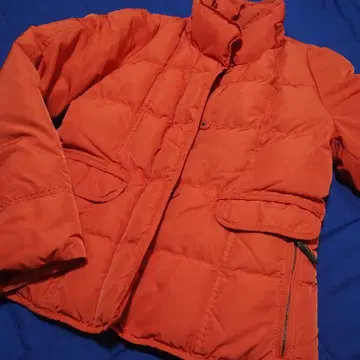 오렌지 다운 자켓 스탠드 카라