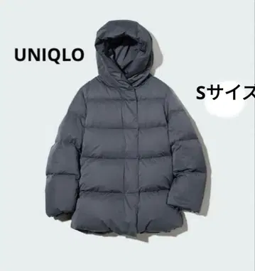 [ 새상품급 ] 유니클로 파우더 필 다운 숏코트 볼륨 다운 그레이