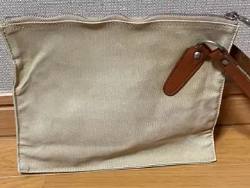 신잔로 캔버스 파우치 소 핸드백 이치자와 62 베이지 클러치 백