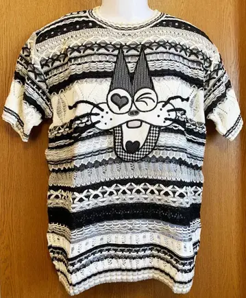 ficce 냐로메 콜라보 반팔 메쉬 니트 모노톤 스웨터 돈 코니시