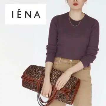 이에나 / 새상품급 3x3 리브 크루넥 풀오버 스모키 퍼플