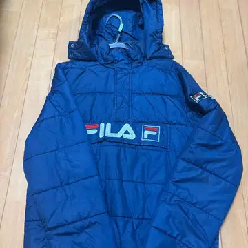 FILA 후드 부착 네이비 퀼팅 자켓