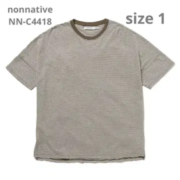 nonnative CLEEK S/S TEE L 브라운/화이트 스트라이프