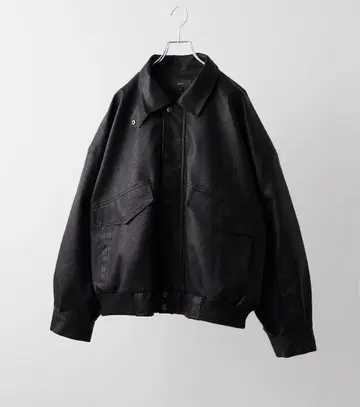 CLEL 인조 가죽 블루종