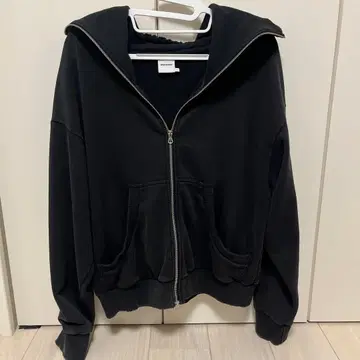 WISH FOREVER 발라클라바풍 지퍼 후드티 블랙 L