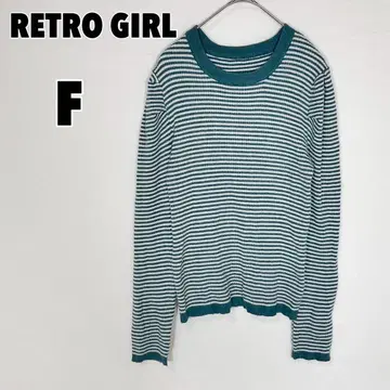 RETRO GIRL 레트로걸 퍼프 슬리브 패턴 니트 풀오버 보더