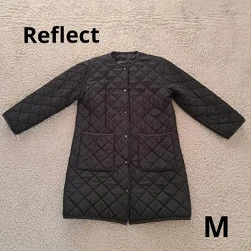 리플렉트 블랙 퀼팅 자켓 긴팔 2 포켓 다운 코트 여성용 M