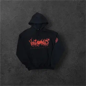 실질 거의 미사용 vomit remnants 빅 프린트 후드티 데스 메탈