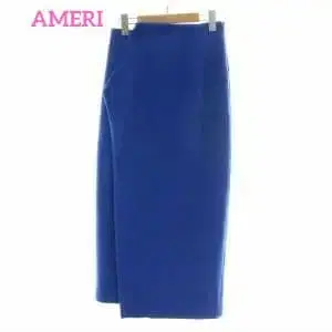 AMERI 유니크 디자인 롱 타이트 스커트 로얄 블루