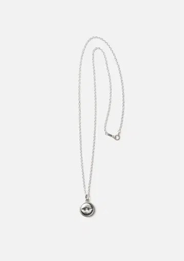 NEIGHBORHOOD 실버 버튼 네크리스