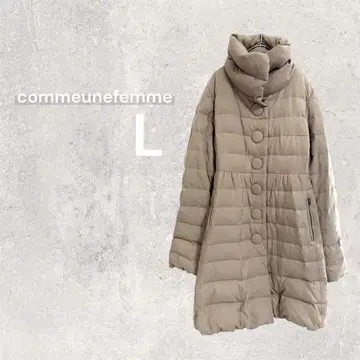 네이비 다운 자켓 코트 페더 스탠드 카라 빅 사이즈