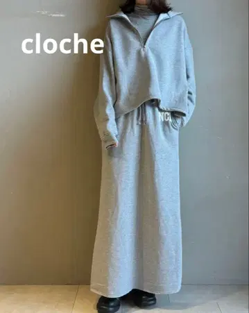 cloche 속기모 하프 지퍼 풀오버 & 속기모 스커트 셋업