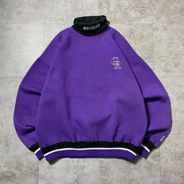 [ XL ] 90s MLB 콜로라도 로키스 하이넥 자수 넥 로고 맨투맨