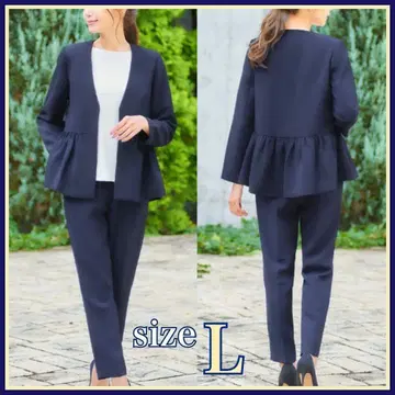 페플럼 수트 셋업 L 셋업 포멀 여성용 네이비