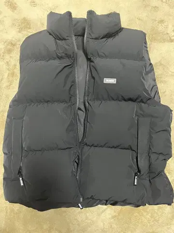 X-LARGE 블랙 다운 베스트 프론트 지퍼 포함